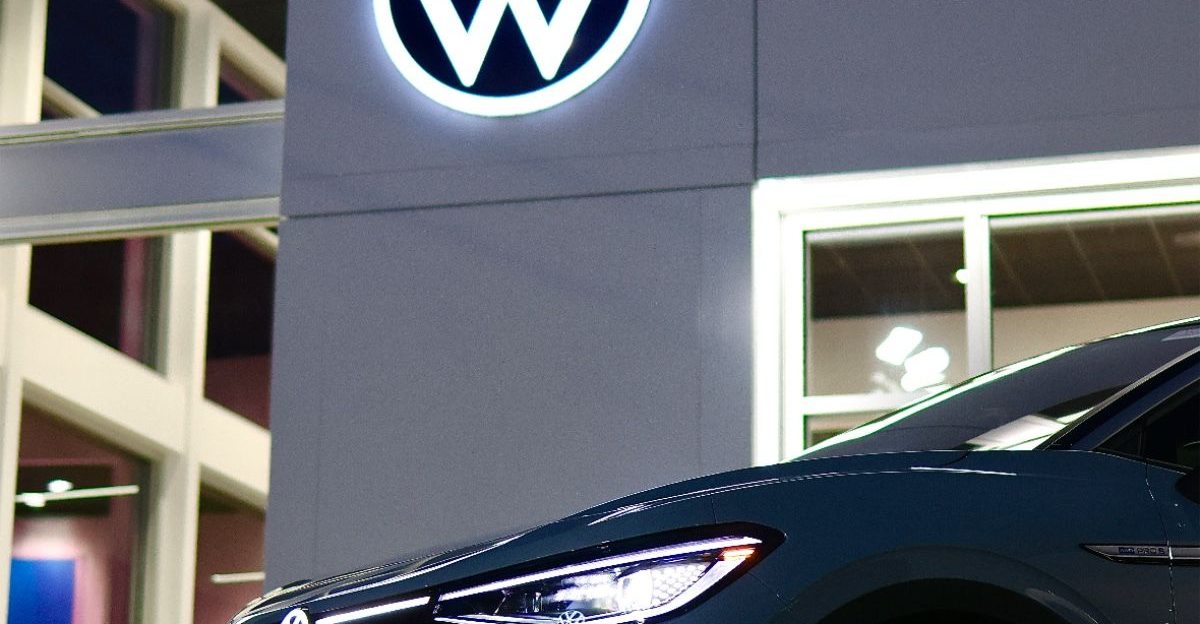 Volkswagen ID 4 Electric Car Parked at Night by University Volkswagen