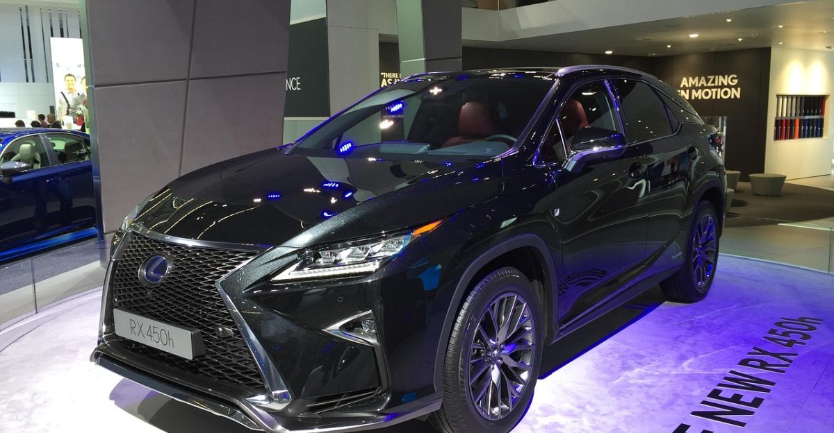 lexus rx 450h hybrid luxury noble dynamic black premium far east toyota iaa frankfurt industrial fair premiere modern booth lexus lexus lexus lexus lexus