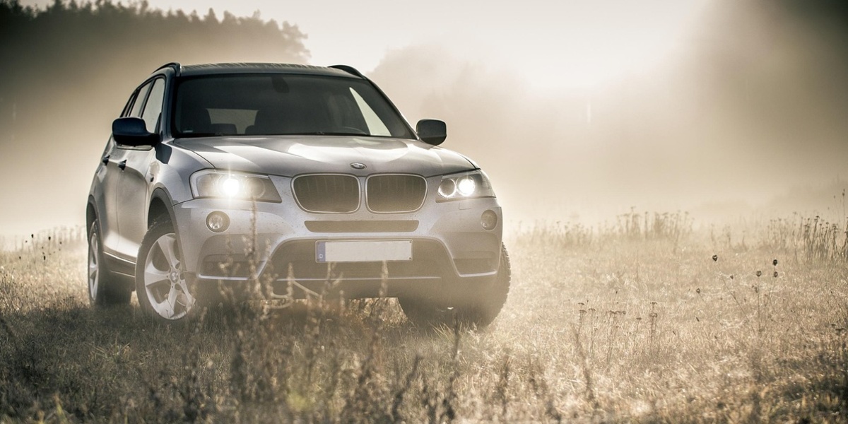bmw, suv, auto, fog, autumn, headlights, shiny car, car, vehicle, transportation, parked car, automobile, car wallpapers, automotive