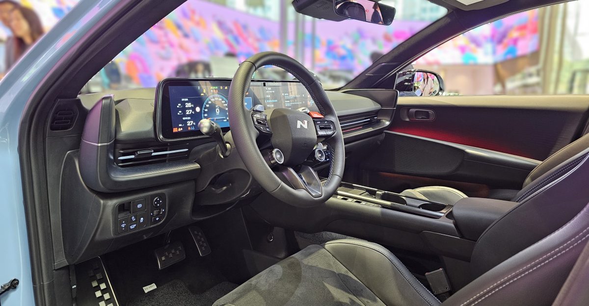 Hyundai IONIQ 6 N CE1 N Black Onetone Interior with Perforance Blue Accents at Hyundai Motorstudio Goyang