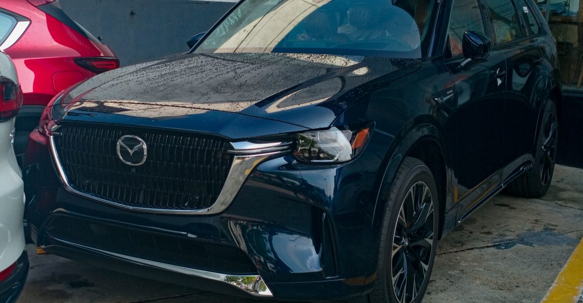 Mazda CX-90 3 3 e-Skyactiv-G AWD HEV Turbo Exclusive in Deep Crystal Blue photographed in Mazda Alabang Filinvest City Muntinlupa Metro Manila PH