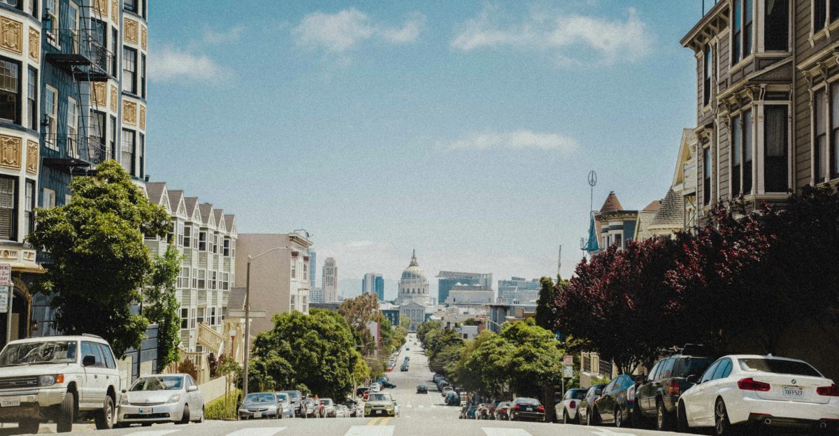 cars parked near road