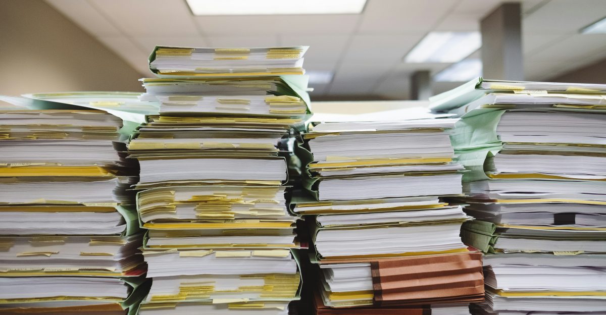 stack of books on table