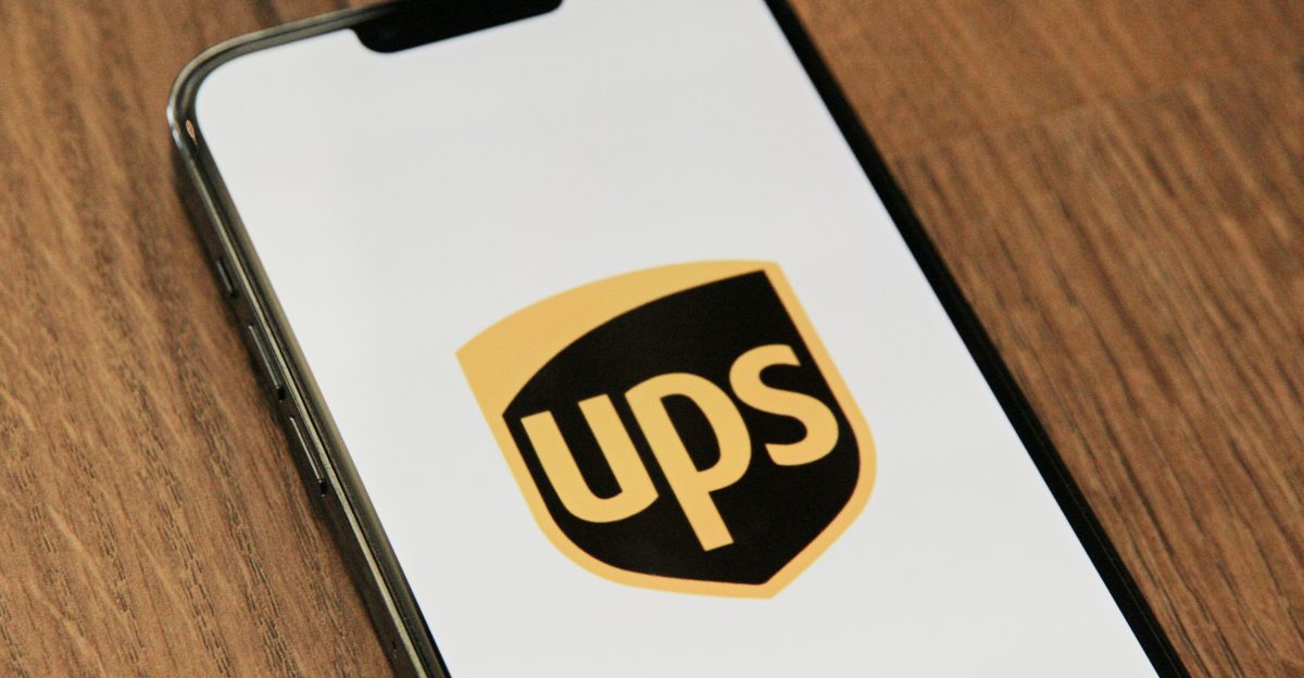a phone with the ups logo on it