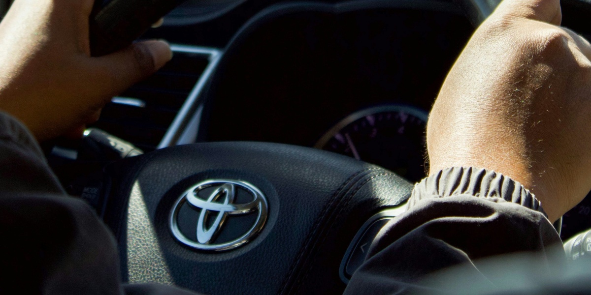 a person driving a car