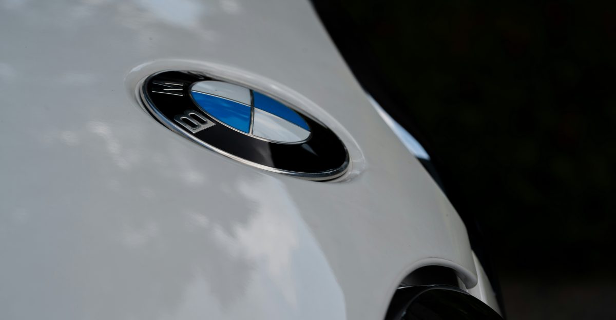 a close up of a bmw emblem on a car