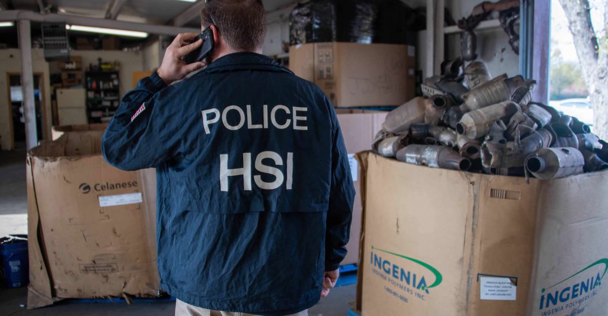 Photo of catalytic converters seized during Operation Heavy Metal