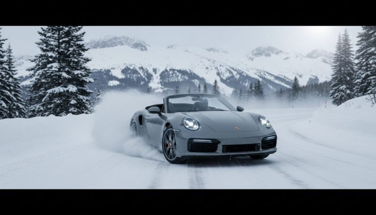 Porsche 911 Turbo Cabriolet Spotted Testing in Extreme Snow Conditions