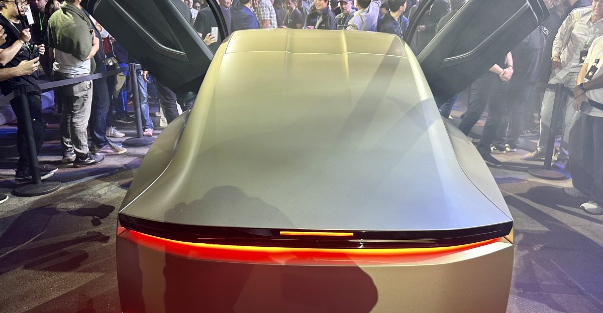 Cybercab concept at the unveiling rear veiw October 2024