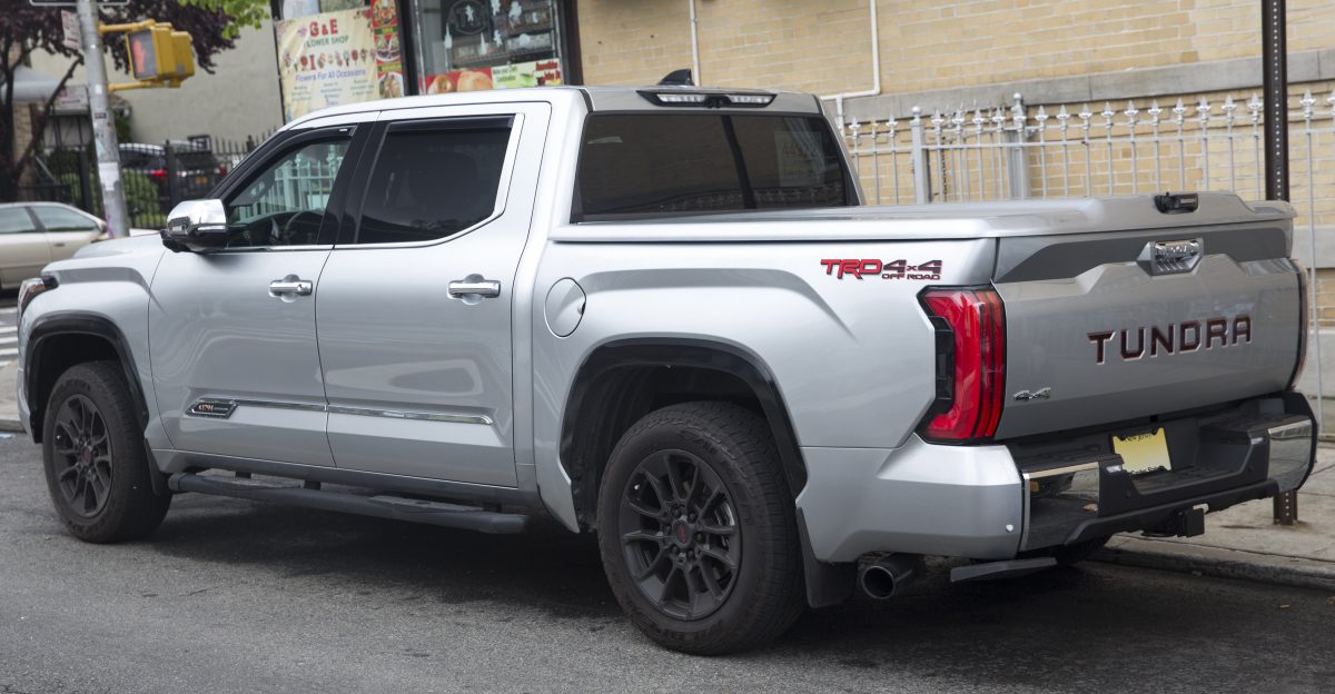 Toyota Tundra 1794 Edition TRD Crew Cab 4X4 in Celestial Silver Metallic V35A-FTS 3 5L twin-turbo V6 engine 4WD One of the absolutely ugliest most immature unresolved and generally awful looking vehicles I have ever encountered An utter and complete mess perhaps designed congealed by Prostetnic Vogon Jeltz of the Galactic Hyperspace Planning Council