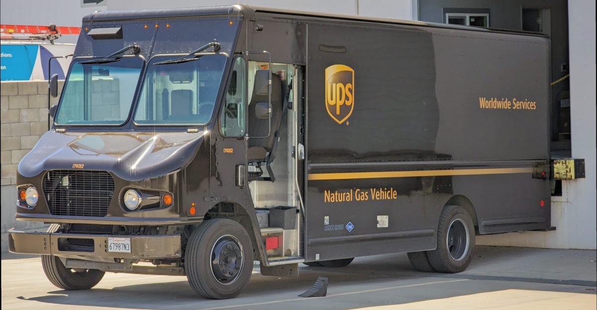 UPS Truck at the Betts Company loading dock in Fresno California