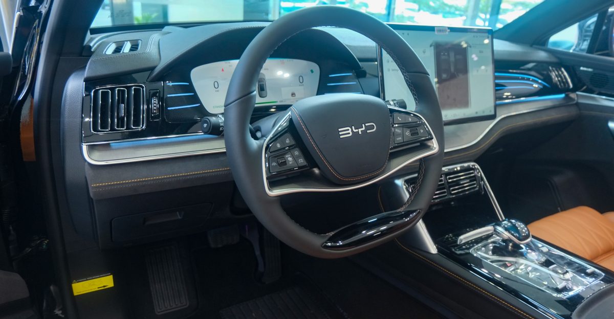 BYD Tang EV interior view at BYD Global City