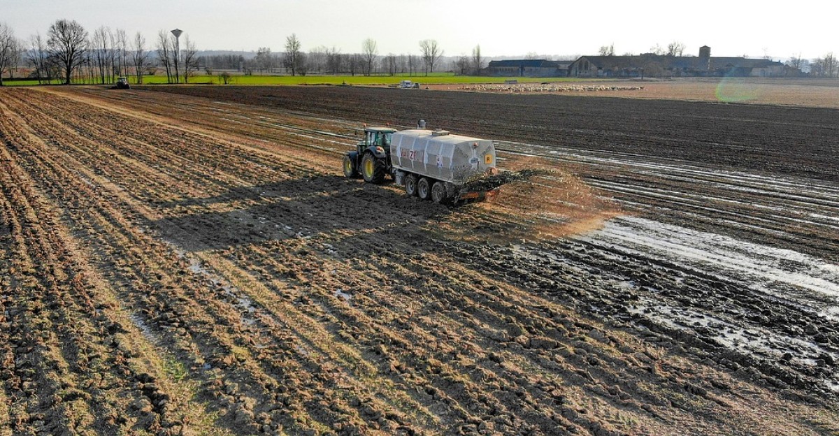 fertilization country overview ultrawide agriculture liquid manure sewage natural fertilizer praise lombardy italy field drone in flight rural tractor fertilizer machine vehicle landscape farmer crops nature manure fertilizer fertilizer fertilizer fertilizer fertilizer manure