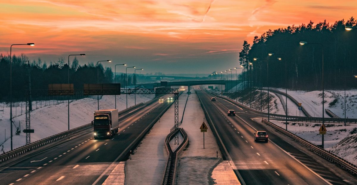 way sky clouds street forest twilight nature highway asphalt