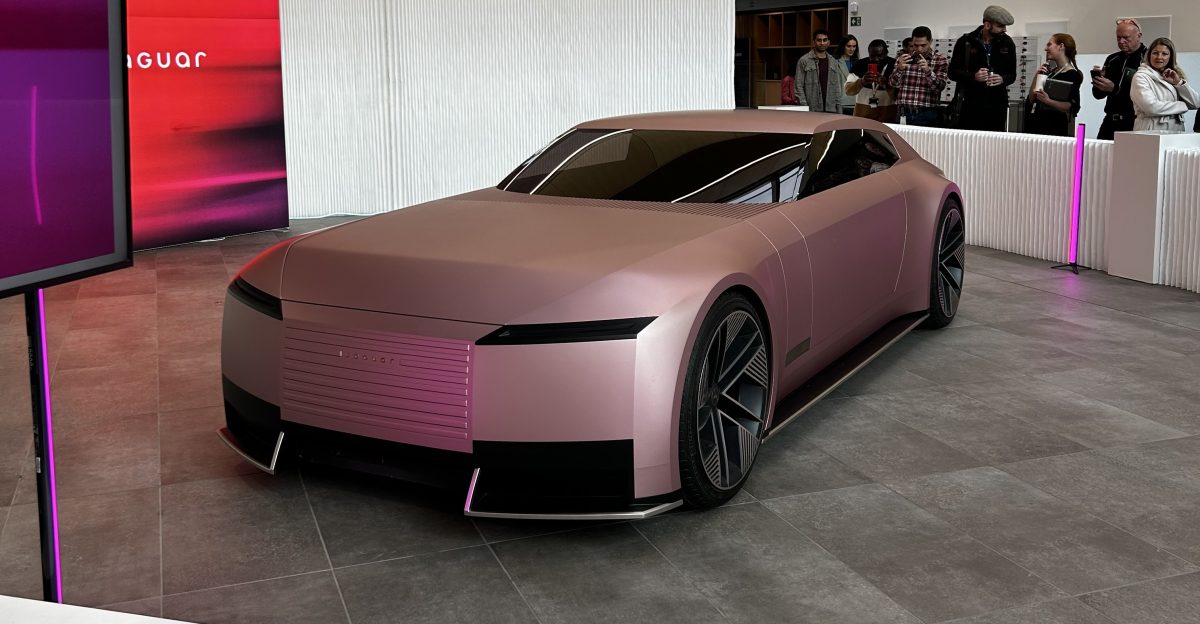 A front view of the Jaguar Type 00 concept car This picture was taken at the Gayon Headquarters of Jaguar Land Rover