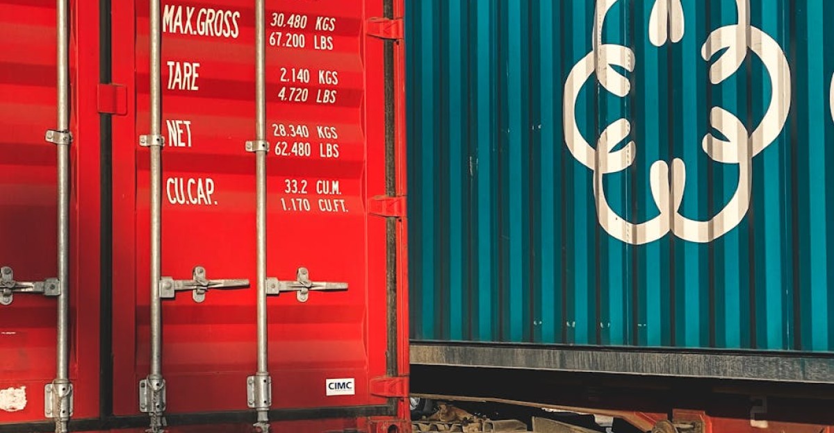 Colorful cargo trucks with containers in Chiang Mai Thailand showcasing logistics