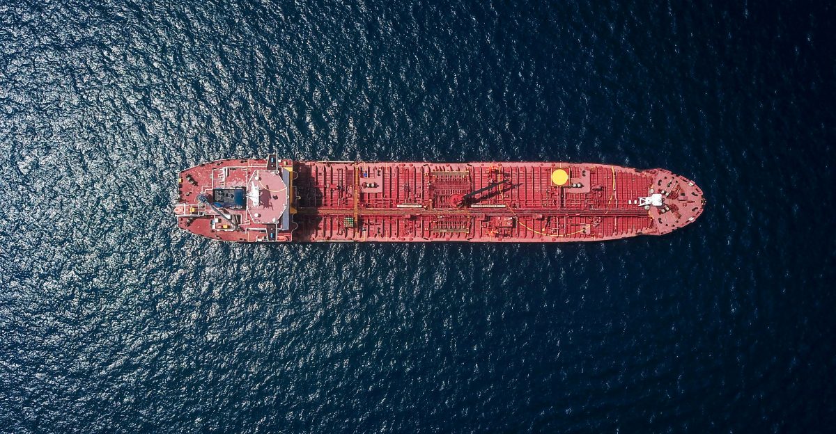 aerial photography of tanker ship