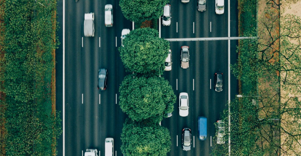 aerial photography of road with cars