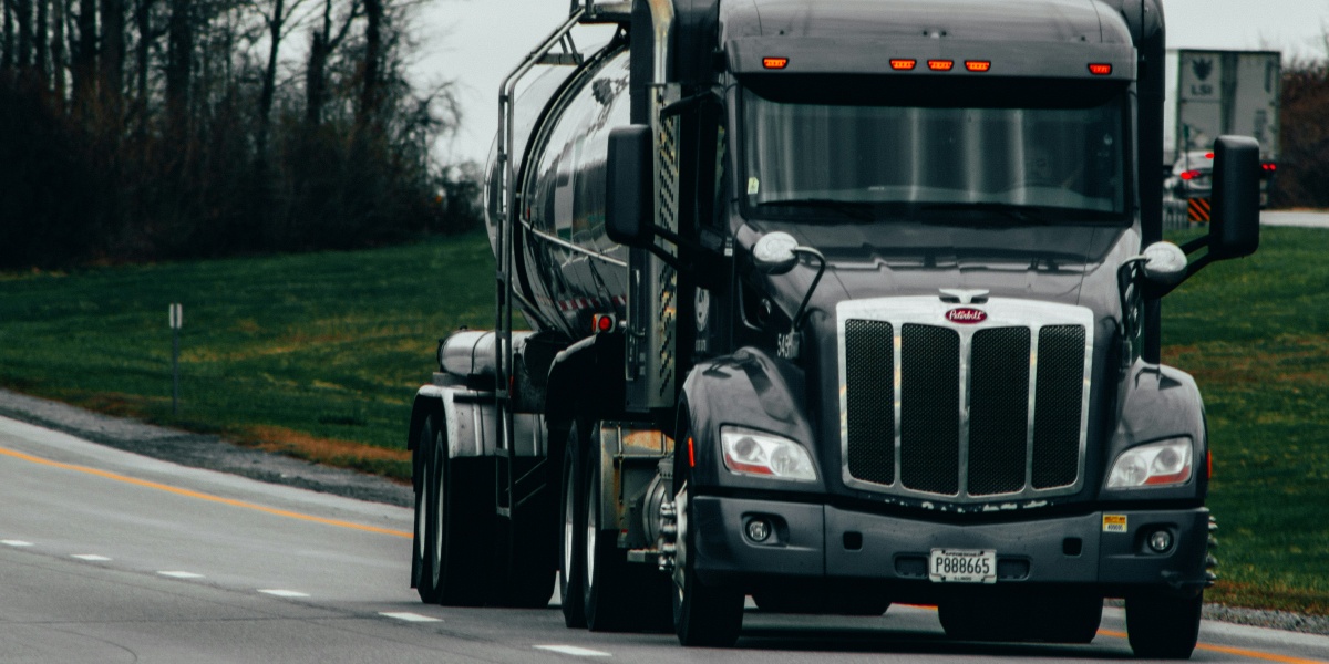 white truck on road near bare trees during daytime