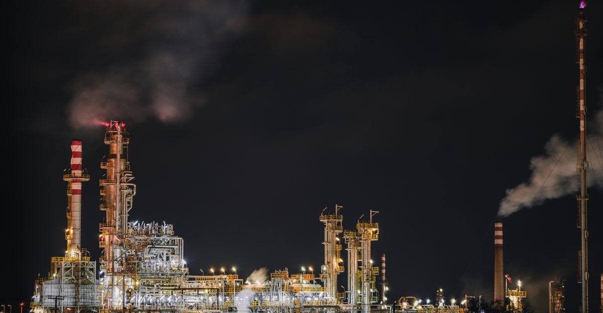 city skyline during night time