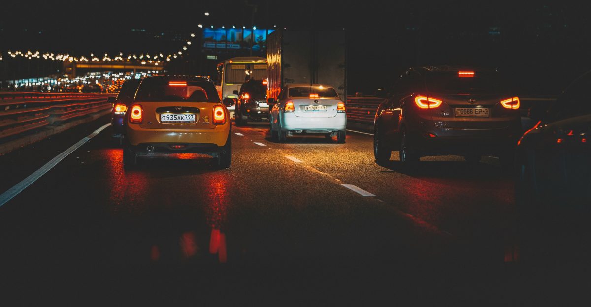 cars on road during night time