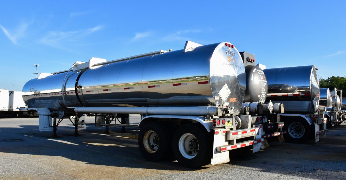a large truck with a large tank on the back