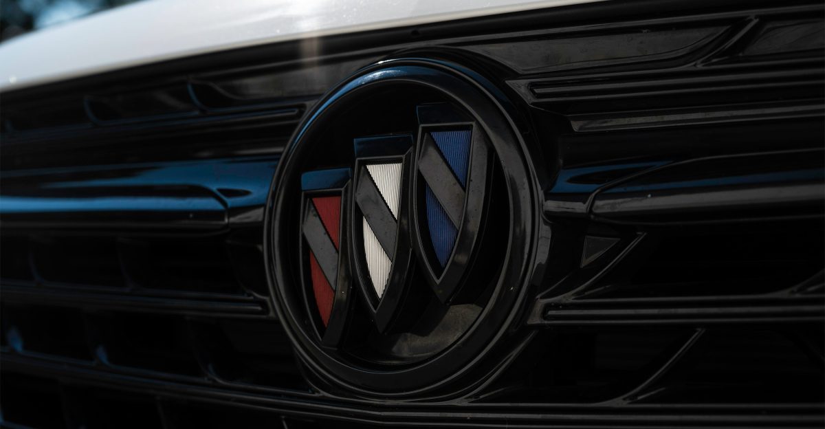 a close up of the front grill of a car