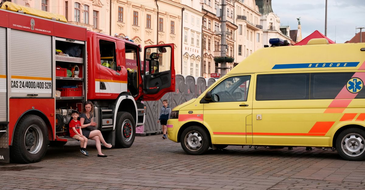 Fire truck and ambulance are on scene