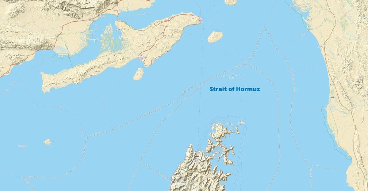 Strait of Hormuz topographic map